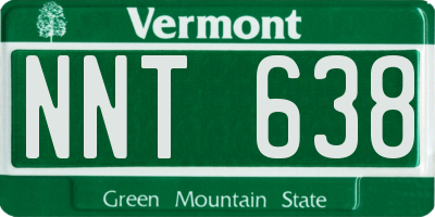 VT license plate NNT638