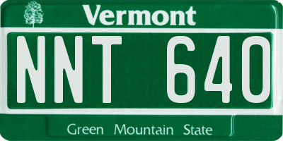 VT license plate NNT640