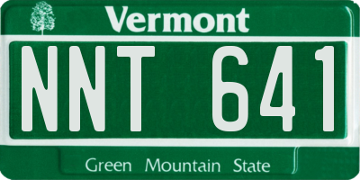 VT license plate NNT641