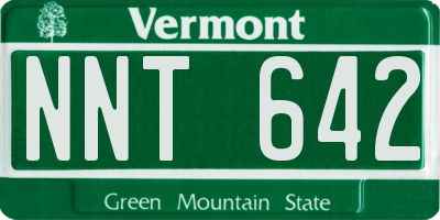VT license plate NNT642