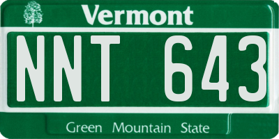 VT license plate NNT643