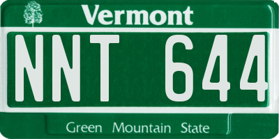 VT license plate NNT644