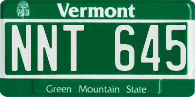 VT license plate NNT645