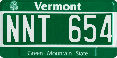 VT license plate NNT654