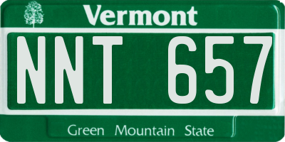VT license plate NNT657