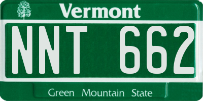 VT license plate NNT662