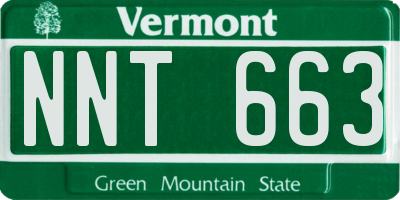 VT license plate NNT663