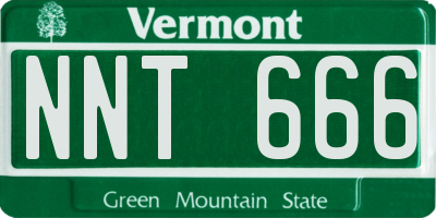 VT license plate NNT666