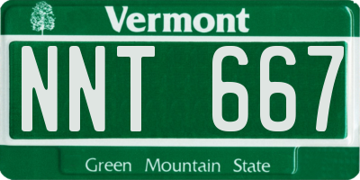 VT license plate NNT667