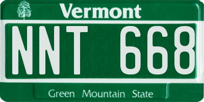 VT license plate NNT668