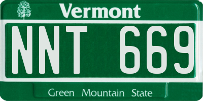 VT license plate NNT669
