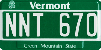 VT license plate NNT670