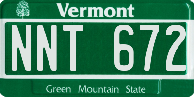 VT license plate NNT672