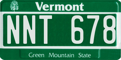 VT license plate NNT678