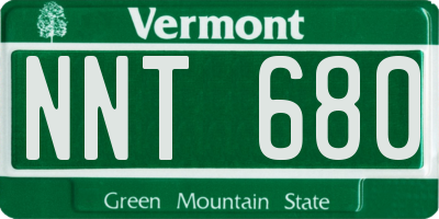 VT license plate NNT680