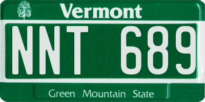 VT license plate NNT689