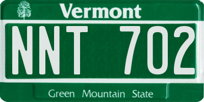 VT license plate NNT702