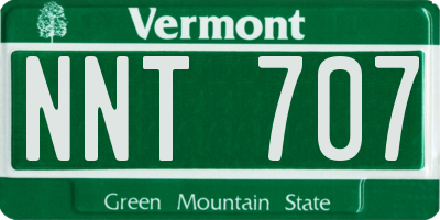 VT license plate NNT707