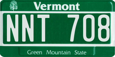 VT license plate NNT708