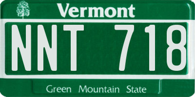 VT license plate NNT718