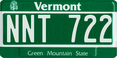 VT license plate NNT722