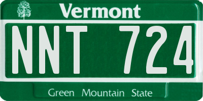VT license plate NNT724