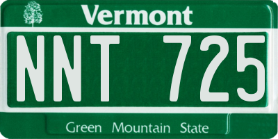 VT license plate NNT725