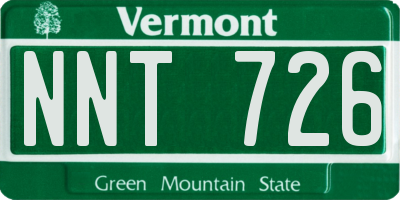VT license plate NNT726