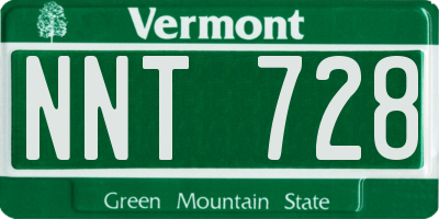 VT license plate NNT728
