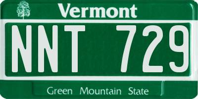 VT license plate NNT729