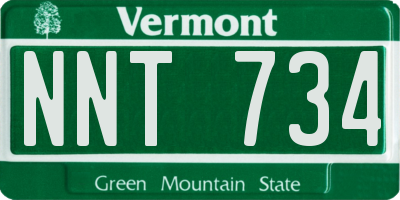 VT license plate NNT734