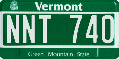 VT license plate NNT740