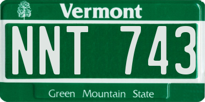 VT license plate NNT743