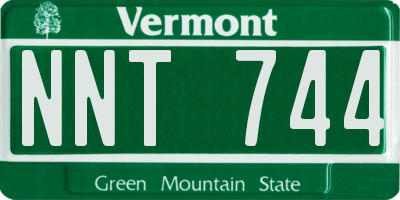 VT license plate NNT744