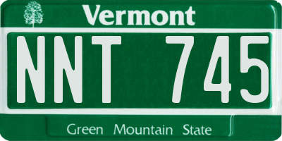 VT license plate NNT745
