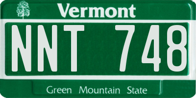 VT license plate NNT748