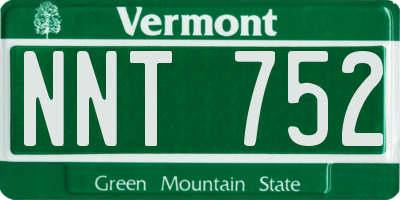 VT license plate NNT752