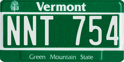 VT license plate NNT754