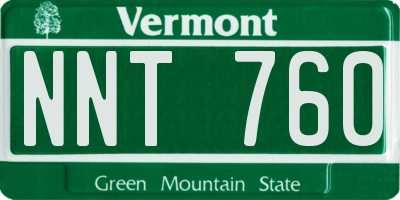 VT license plate NNT760