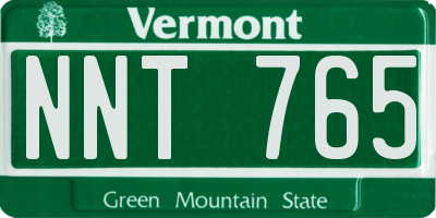 VT license plate NNT765