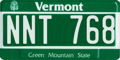 VT license plate NNT768