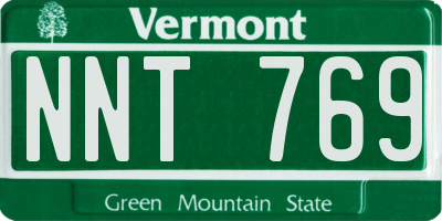 VT license plate NNT769