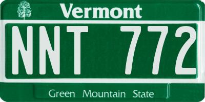 VT license plate NNT772
