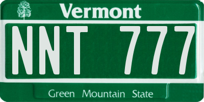 VT license plate NNT777