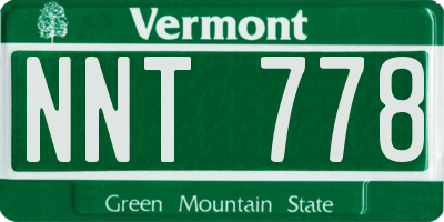 VT license plate NNT778