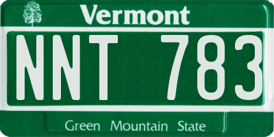 VT license plate NNT783