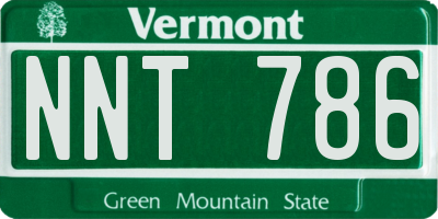 VT license plate NNT786