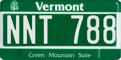 VT license plate NNT788