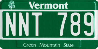 VT license plate NNT789