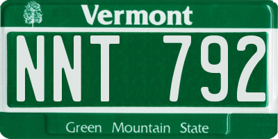 VT license plate NNT792